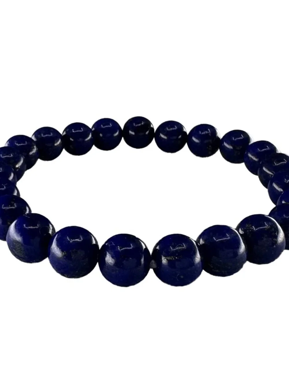 Royal Blue Natural Lapis Lazuli Beads Bracelet 8mm Certified 19.43g 6.5